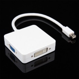 品名: 螢幕顯示器轉接線 Mini DP Displayport轉VGA+HDMI+DVI轉換線 Macbook(白色) J-14224 七成新 G-2787