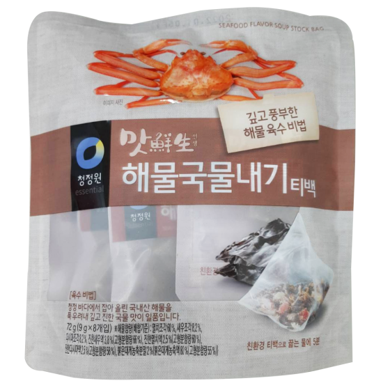 清淨園韓式海鮮小魚乾湯包청정원 맛선생 해물국물내기티백10g/8包 全新 G-5149